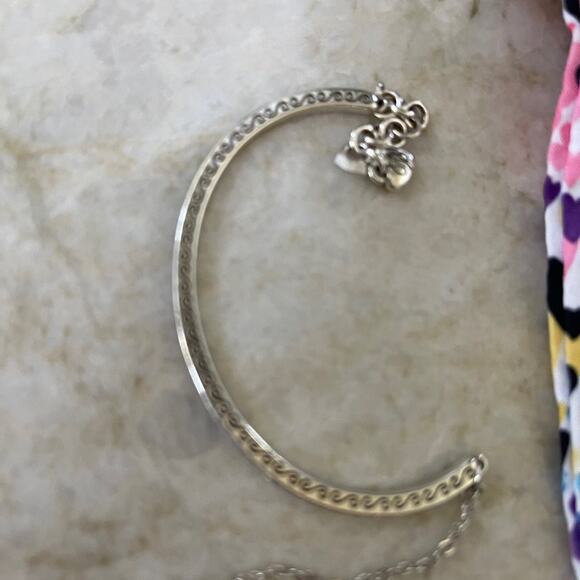 Brighton half crystal bangle half chain bracelet small - Picture 3 of 8